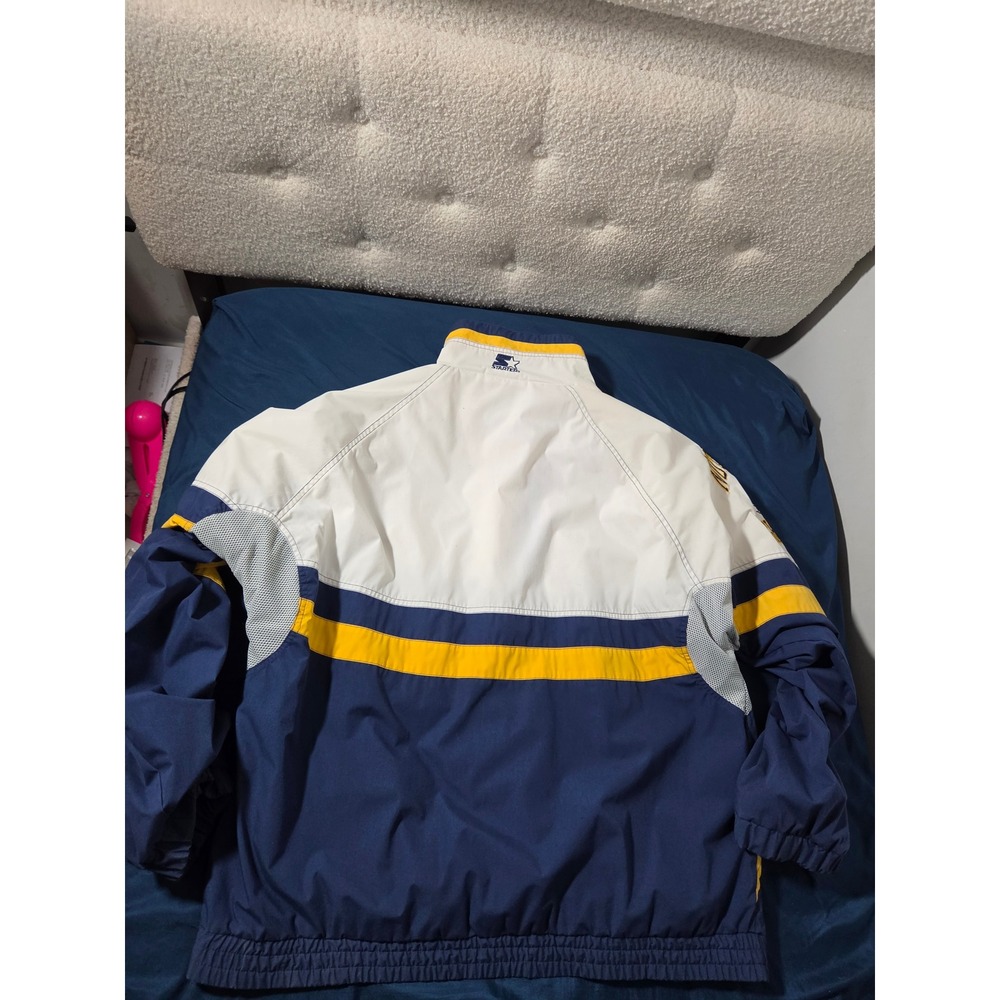 Vintage 1990s Starter Notre Dame Fighting Irish Windbreaker Jacket XL Navy Gold - Picture 7 of 7